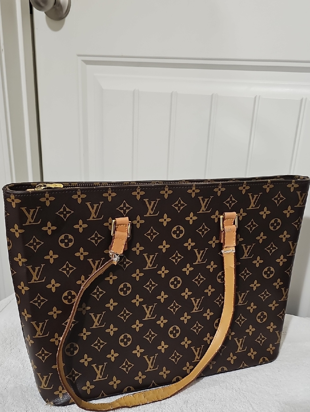 Louis Vuitton Monogram Canvas Tote in Brown and Tan